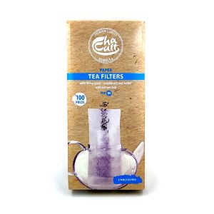 Filtros de papel medianos para preparar tés e infusiones en una tetera.