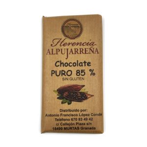 Tableta de chocolate artesano con un 85% de cacao.