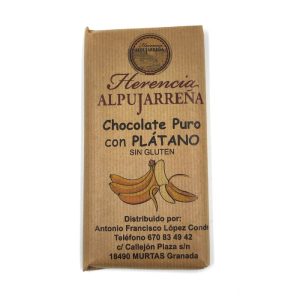 Tableta de chocolate artesano con plátano.