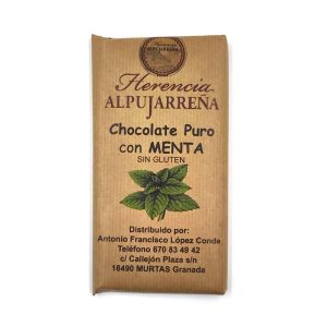 Tableta de chocolate artesano con menta.