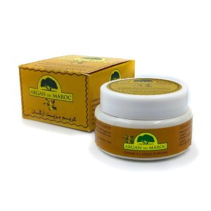 Crema hidratante facial con aceite de argán de cosmética marroquí.