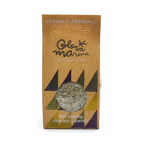 Sal del mar Mediterráneo mezclada con ajo y perejil, Glosa Marin.