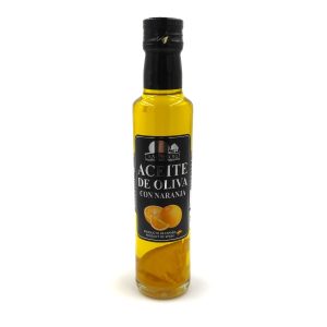 Aceite de oliva con naranja grande