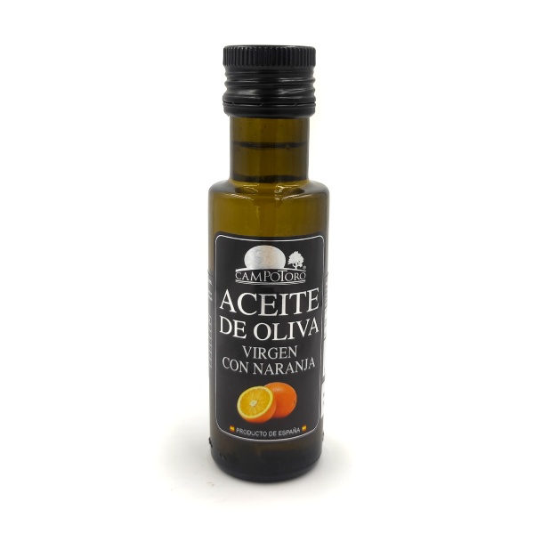 Aceite de oliva con naranja pequeño