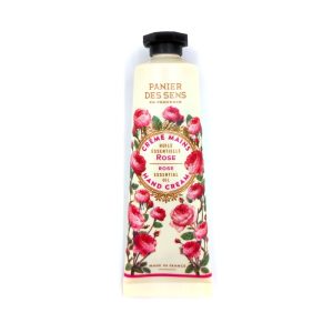 Crema de manos efecto rejuvenecedor con aceite esencial de rosas.