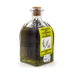 Alcohol de romero artesanal con árnica.