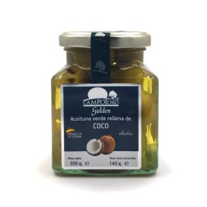 Aceitunas verdes gordal con coco.