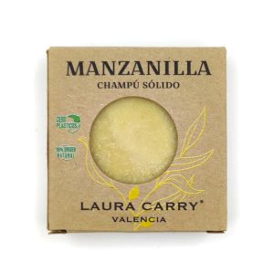 Champú sólido artesanal con manzanilla de Laura Carry.