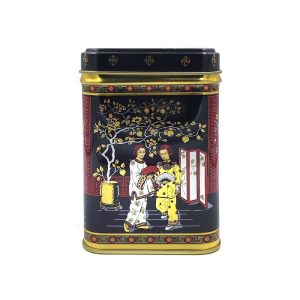 Lata decorada para conservar el té o las infusiones a granel.