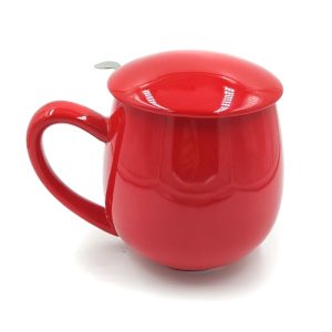 Taza con filtro y tapa para preparar tés e infusiones.