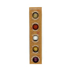 Pack de 5 variedades de sal marina mezclada con especias.