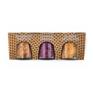 Pack de 3 variedades de sal marina mezclada con especias.