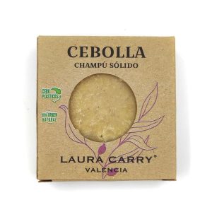 Champú sólido artesanal con cebolla roja de Laura Carry.