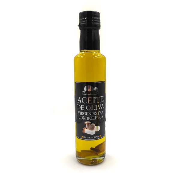 Aceite de oliva con boletus grande