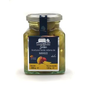 Aceitunas verdes gordal con mango.