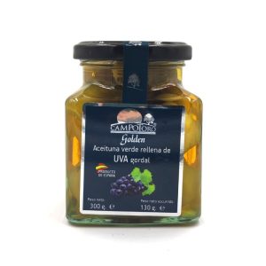 Aceitunas verdes gordal con uva.