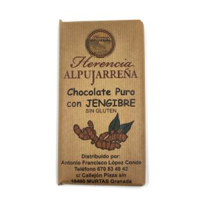 Tableta de chocolate artesano con jengibre.