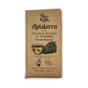 Tableta de chocolate artesano con té Matcha.