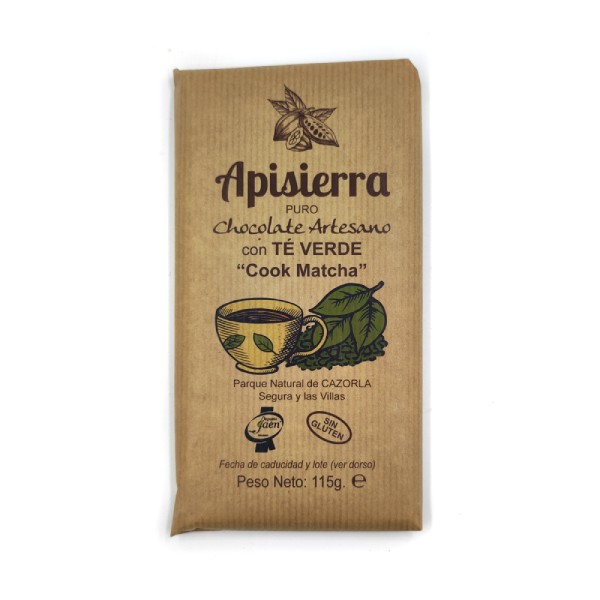 Tableta de chocolate artesano con té Matcha.