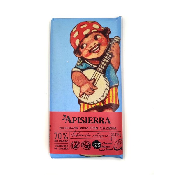 Tableta de chocolate artesano picante.