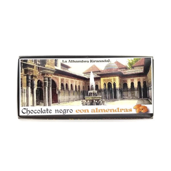 Tableta de chocolate artesano con almendras.