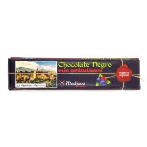 Tableta grande de chocolate artesano con arándanos.