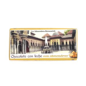 Tableta de chocolate con leche artesano con almendras.