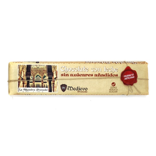 ableta grande de chocolate con leche artesano sin azúcar añadido.
